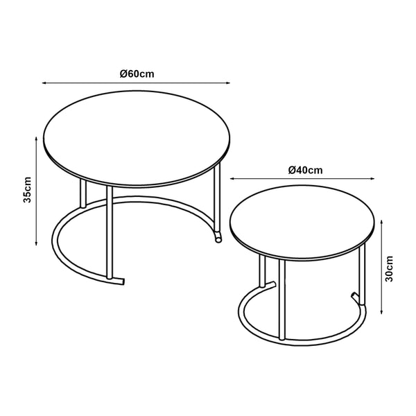 Salontafel Christchurch rond [en.casa]