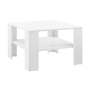 Table basse Aachen 60x60x40 cm avec étagère blanc en.casa - premiumXL