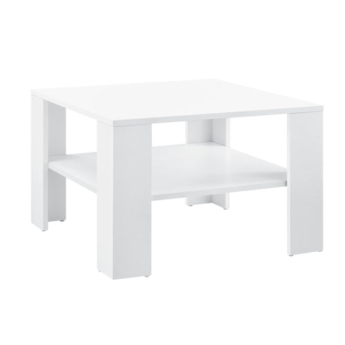Table basse Aachen 60x60x40 cm avec étagère blanc en.casa - premiumXL