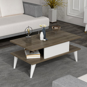 Table basse Melhus avec espace de rangement 40 x 90 x 45 cm [en.casa]