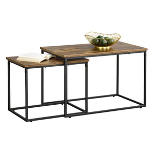 Salontafelset Härnösand 2-delig Donkere Houttint [en.casa] - premiumXL