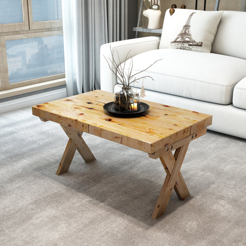 Table basse Tommerup rectangulaire pin teinté [en.casa]