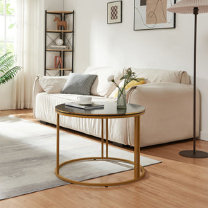 [en.casa] Salontafel Aulum rond 50x70 cm - 4 varianten