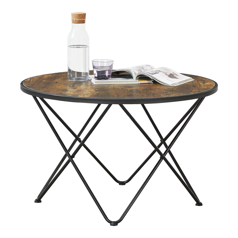Salontafel Goskamark 80x50 cm Stalen frame Donkere houttint [en.casa] - premiumXL