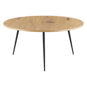 Table Basse Stylée de Salon Table d'Appoint Ronde avec Pieds Solides en Acier Capacité de Charge 15 kg MDF 40 x 80 cm Noir Chêne [en.casa]