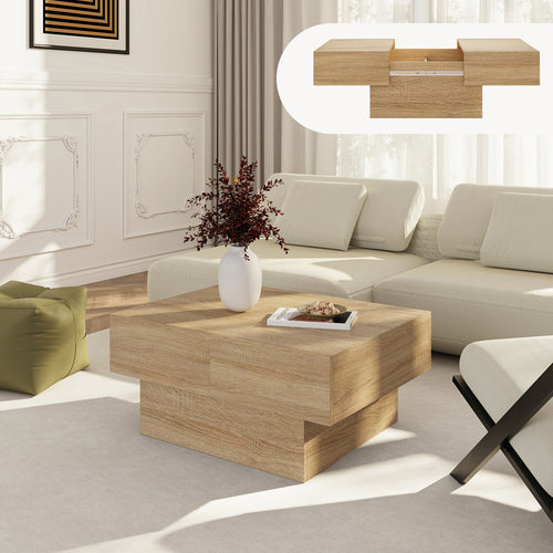 Table basse extensible Lens 80 x 60 x 36 cm [en.casa] 