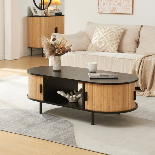 Table basse Tvedestrand 120 x 55 x 40 cm bambou [en.casa]