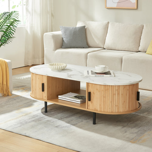 Table basse Tvedestrand 120 x 55 x 40 cm bambou [en.casa]