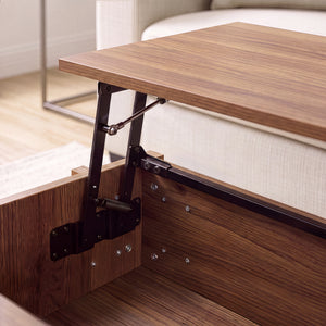 Table basse relevable Kilmandar 105 x 59 x 40/53 cm effet noyer [en.casa]