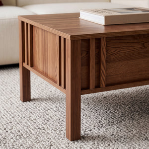 Table basse relevable Kilmandar 105 x 59 x 40/53 cm effet noyer [en.casa]