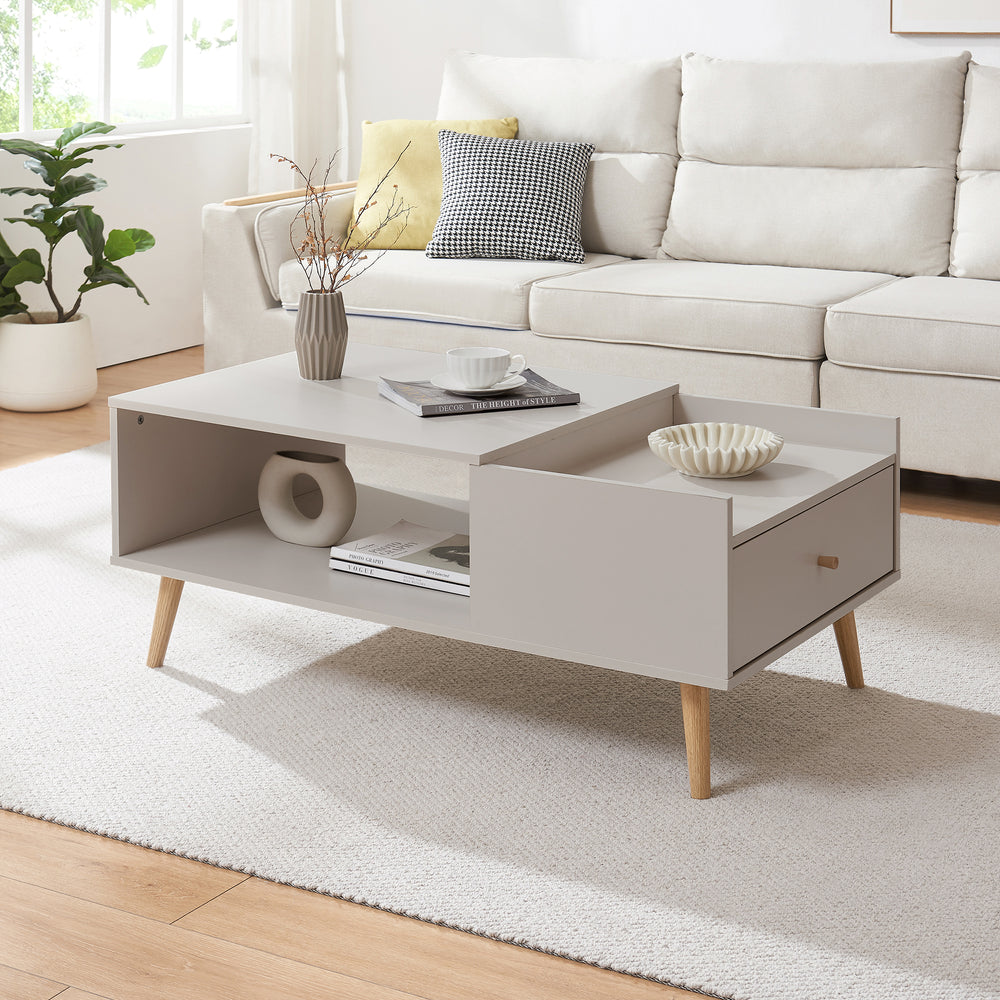 Salontafel Hallevil met lade 106x59x44 cm Wit [en.casa] - premiumXL