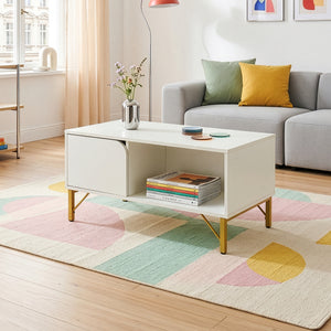 Salontafel Reyri 80x45x42 cm wit en goudkleurig [en.casa]
