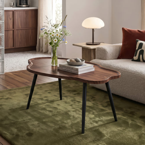 Table basse de salon Trestaneng 100 x 60 x 47 cm effet noyer [en.casa]