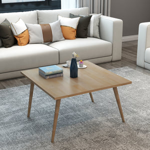 Table basse carrée Purhus en bois de hêtre 50 x 80 x 80 cm naturel [en.casa]