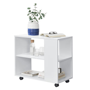 Salontafel Älvdalen 60x70x35 cm extra plank en vergrendelbare wielen Wit en.casa - premiumXL