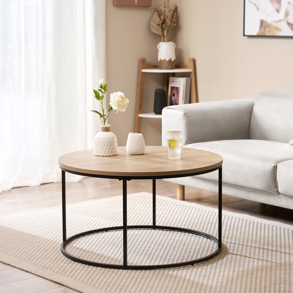 Table basse Kuhmoinen 45xØ80 cm noir [en.casa] - premiumXL