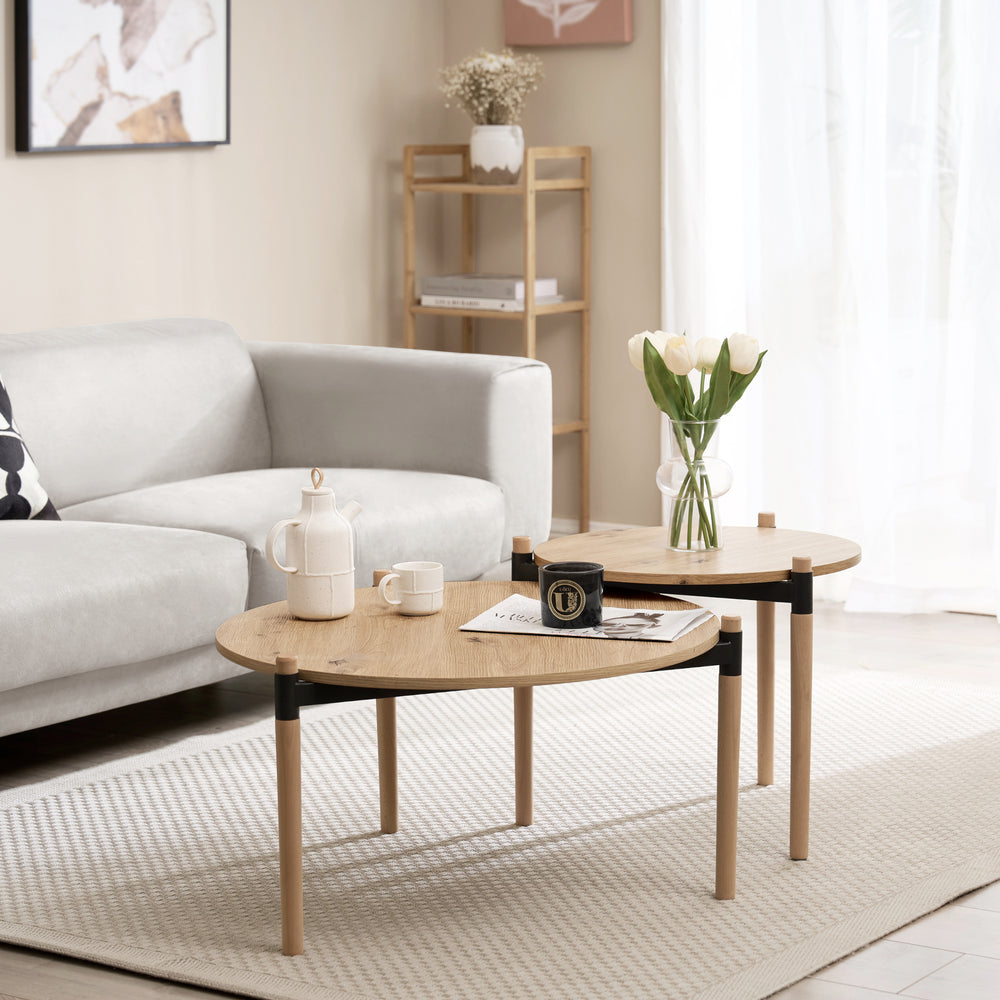 Table basse Kristinestad en set naturel [en.casa] - premiumXL