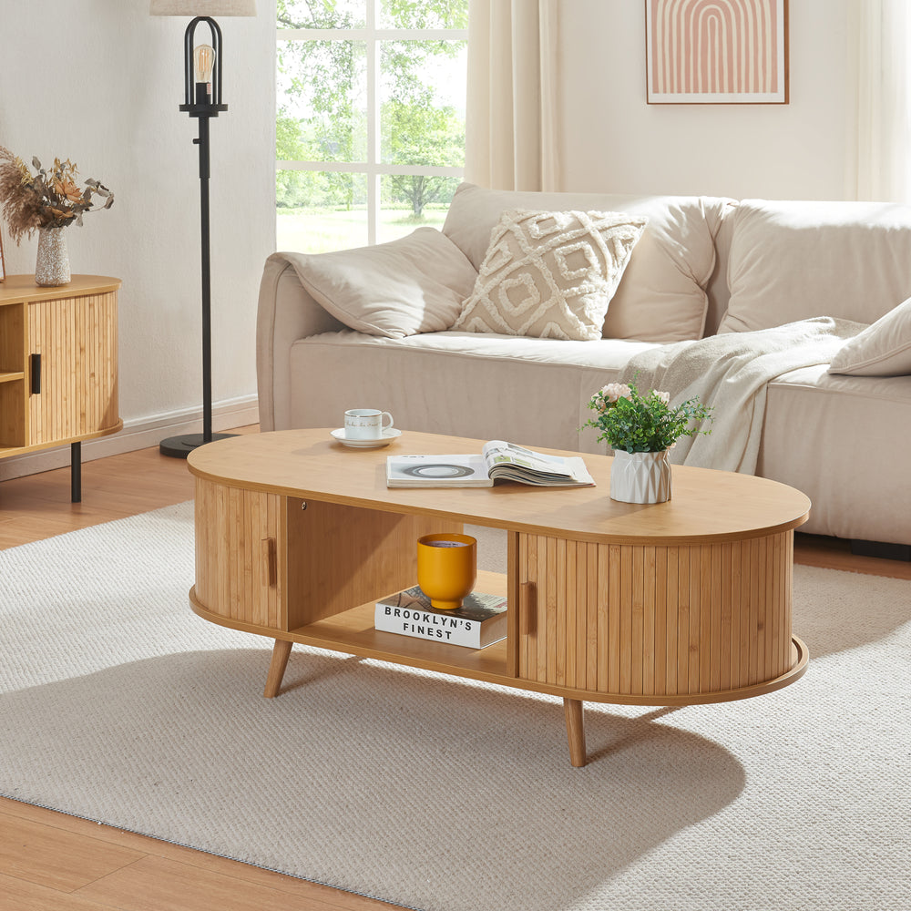 Table basse Nordkapp avec 2 portes [en.casa] - premiumXL