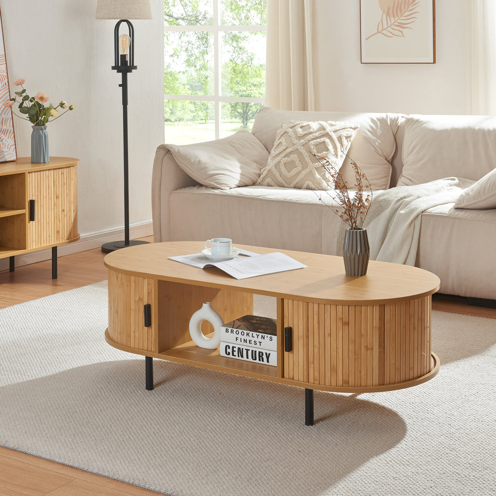 Table basse Tvedestrand 120 x 55 x 40 cm bambou [en.casa]