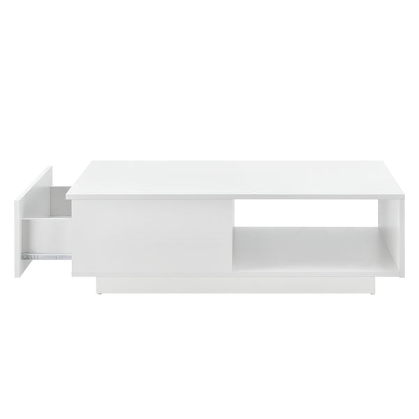 Table Basse de Salon Élégante Stylée avec Tiroir et Compartiment de Rangement 95 x 55 x 31 cm Panneau de Particules Mélaminé de 15 mm [en.casa]