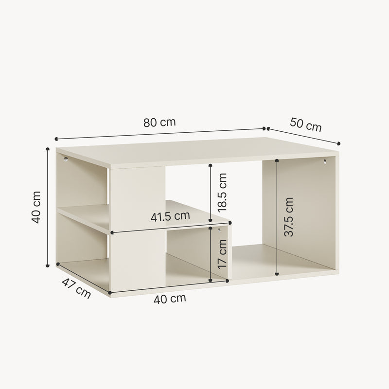 Croquis coté Table basse Antaa 80 x 50 x 40 cm [en.casa] 