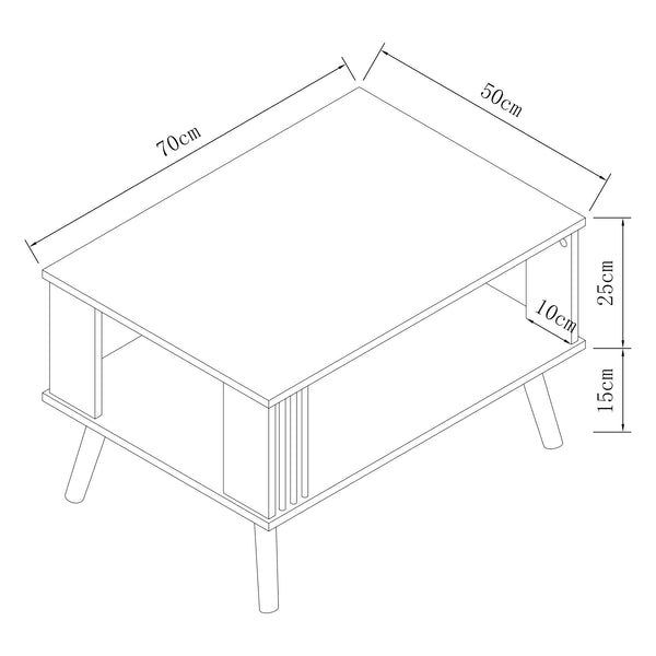 [en.casa] Salontafel Århus 40x70x50 cm - 2 varianten