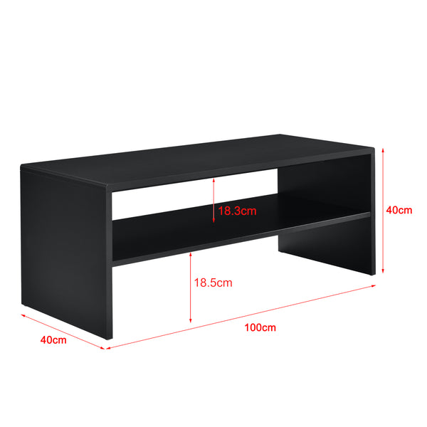 Salontafel Milaan met plank 100x40x40 cm - 4 kleuren