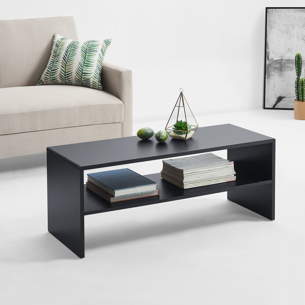 Salontafel Milaan met plank 100x40x40 cm - 4 kleuren