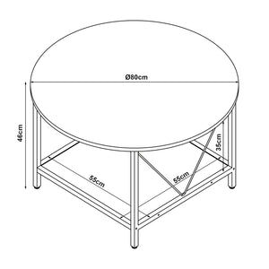 Salontafel Filem rond Ø80 cm [en.casa]