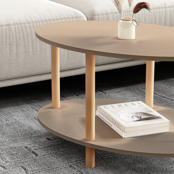 Salontafel Højreby ovaal 43x70x44 cm [en.casa]