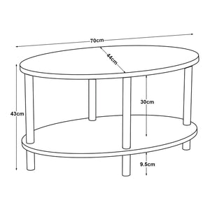 Salontafel Højreby ovaal 43x70x44 cm [en.casa]