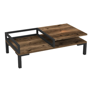 Table basse de salon Ibestad métal panneau de particules 90 x 50 x 28 cm [en.casa]