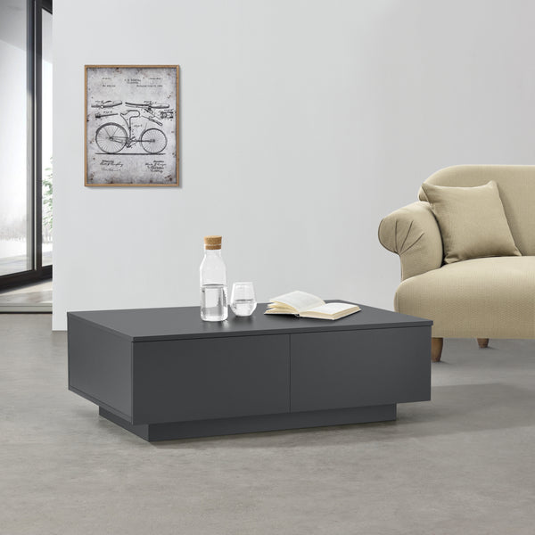 Table Basse de Salon Design avec 4 Tiroirs Meuble de Rangement Stylé Moderne Panneau de Particules 95 x 60 x 31 cm [en.casa]