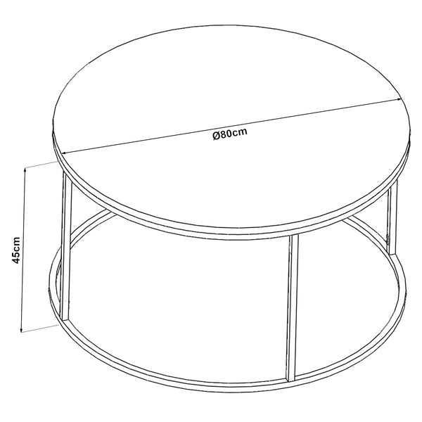 Table basse Kolari verre trempé 45 x 80 cm noir [en.casa]
