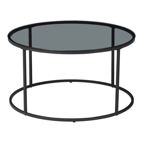 Table basse Kolari verre trempé 45 x 80 cm noir [en.casa]