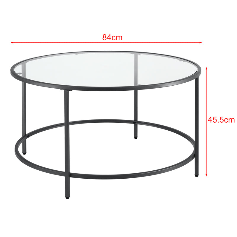Croquis coté Table Basse Ronde Kouvola pour Salon 84 x 45,5 cm [en.casa]