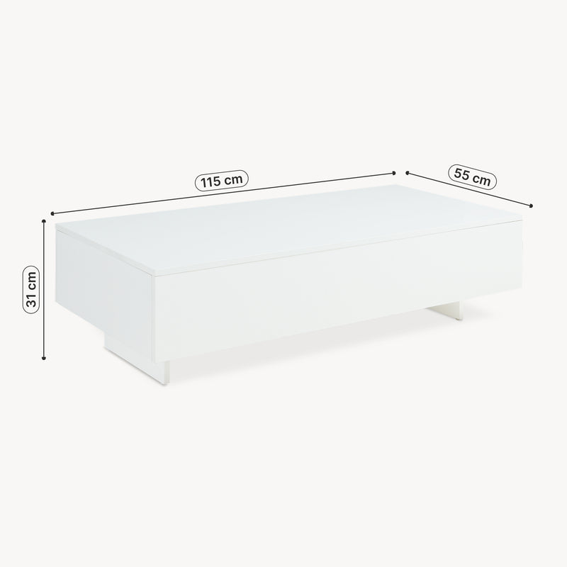 Maatschets Salontafel Braunschweig 115x55x31 cm hoogglans - 2 varianten