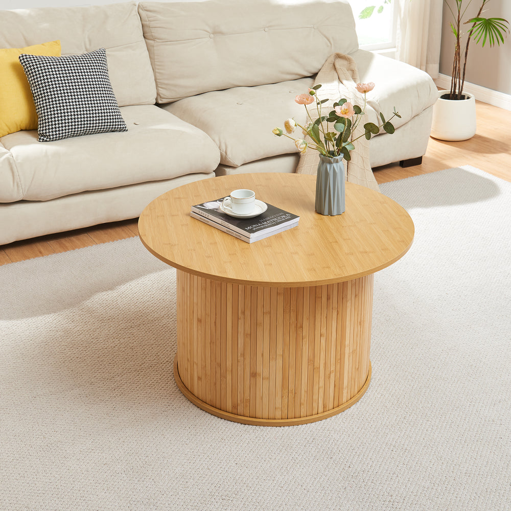 Salontafel Ledepid rond naturel [en.casa]