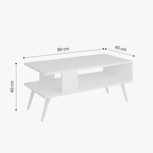 Table basse Lycksele avec espace de rangement 40 x 90 x 45 cm [en.casa]