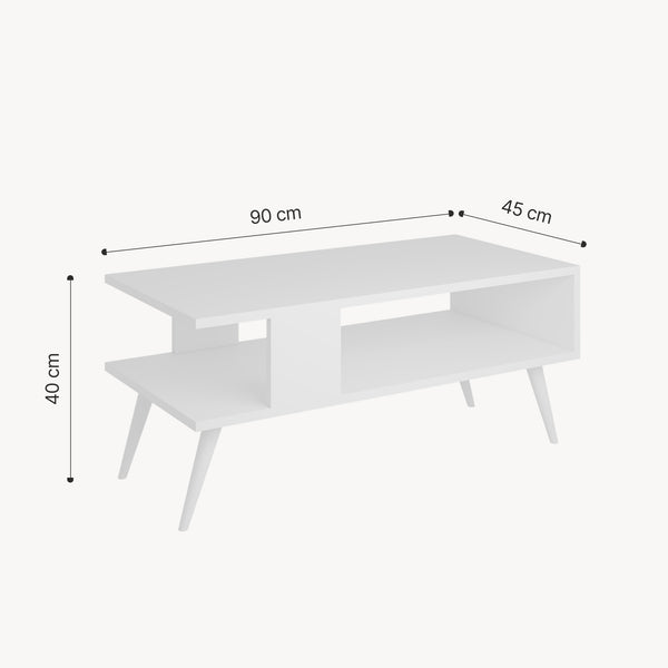 Table basse Lycksele avec espace de rangement 40 x 90 x 45 cm [en.casa]