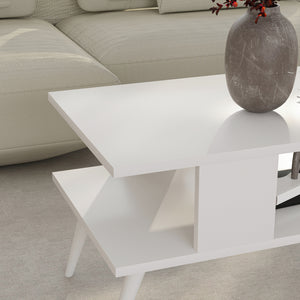 Table basse Lycksele avec espace de rangement 40 x 90 x 45 cm [en.casa]