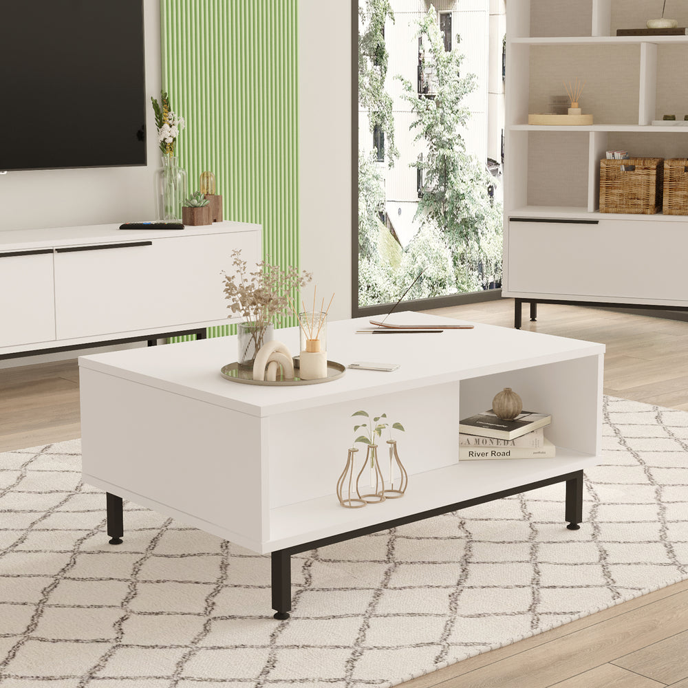 Table basse de salon Majaajoå 90 x 60 x 38 cm [en.casa]