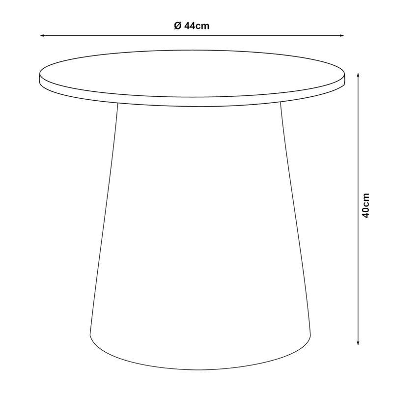 Maatschets Salontafel Nyd rond 40x44 cm tafel met stabiel onderstel [en.casa]