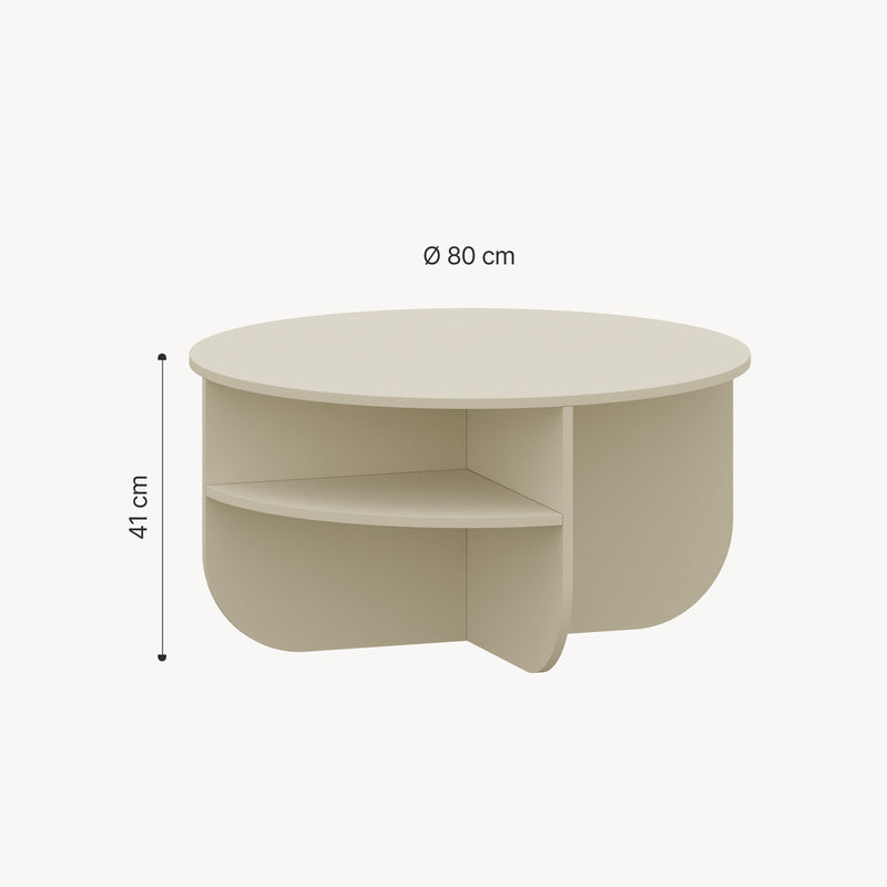 Croquis coté Table basse Reykhon 80 x 41 cm [en.casa]
