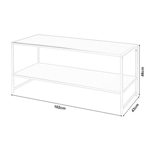 [en.casa] Salontafel Ruokolahti met plank 102x43x46 cm - 4 varianten