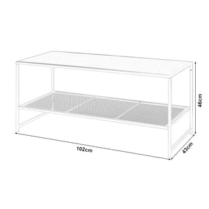 [en.casa] Salontafel Ruokolahti met plank 102x43x46 cm - 4 varianten