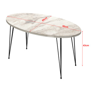 Table basse Skævinge ovale 43 x 90 x 50 cm [en.casa]