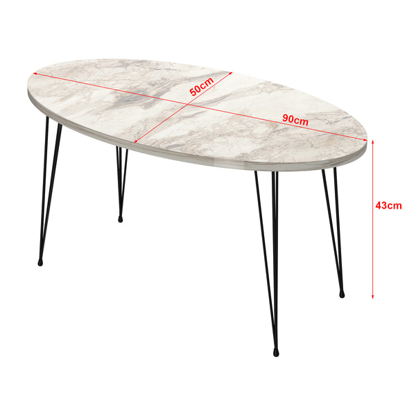 Table basse Skævinge ovale 43 x 90 x 50 cm [en.casa]