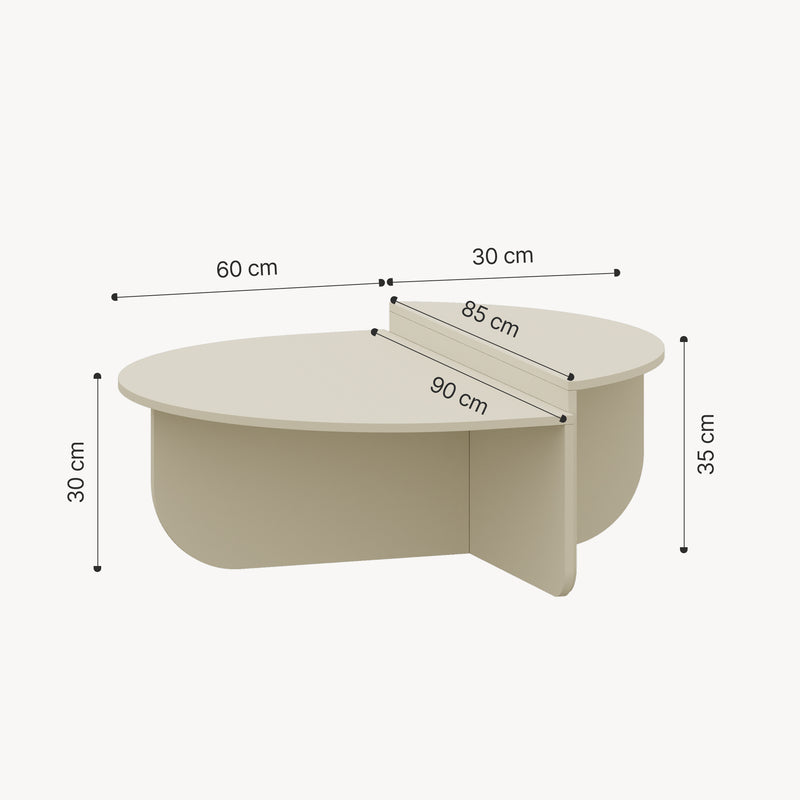 Croquis coté Table basse Tondesdaslo 90 x 90 x 35 cm [en.casa]