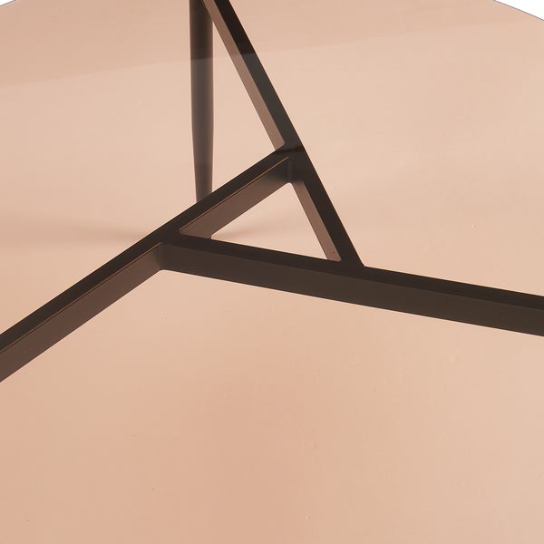Table basse Ulökantaa acier verre fumé 80 x 40 cm [en.casa]